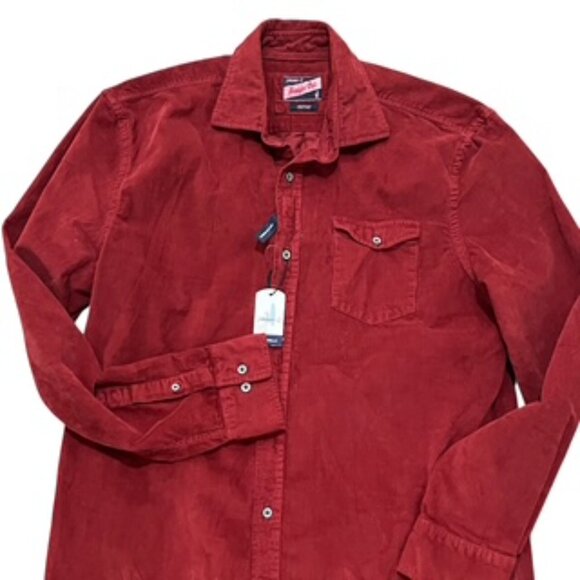 NEW Johnnie-O Kodiak Hangin’ Out Corduroy Shirt Mens Medium Malibu Red NWT - Picture 3 of 12